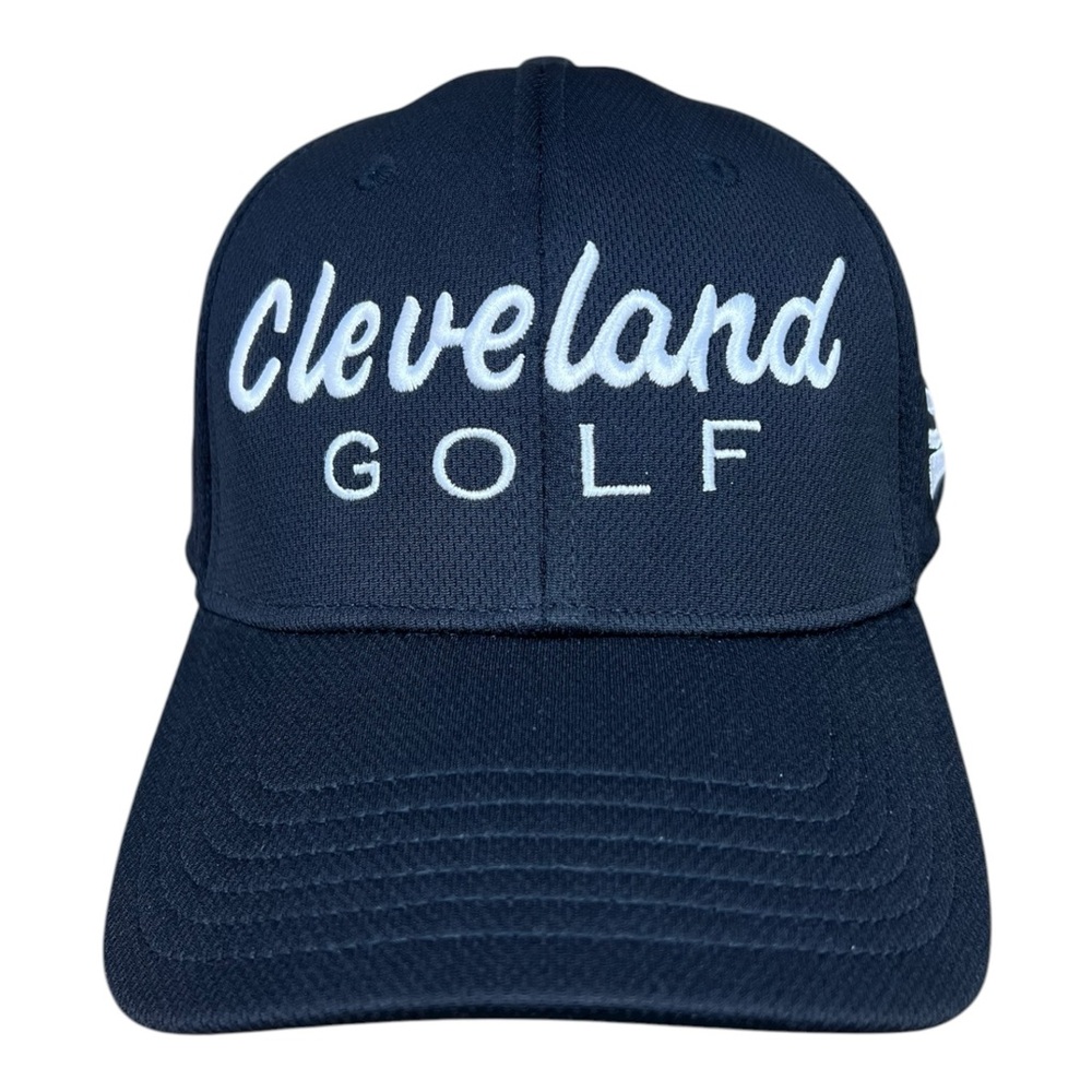 Cleveland Golf Fitted Hat Black Sz M-L Embroidered Srixon Outdoor Vent Holes